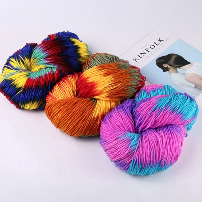 4 X 100G Pelotes De Fil À Tricoter Épais Laine À Tricoter En Acrylique Ultra Doux Fil À Tricoter