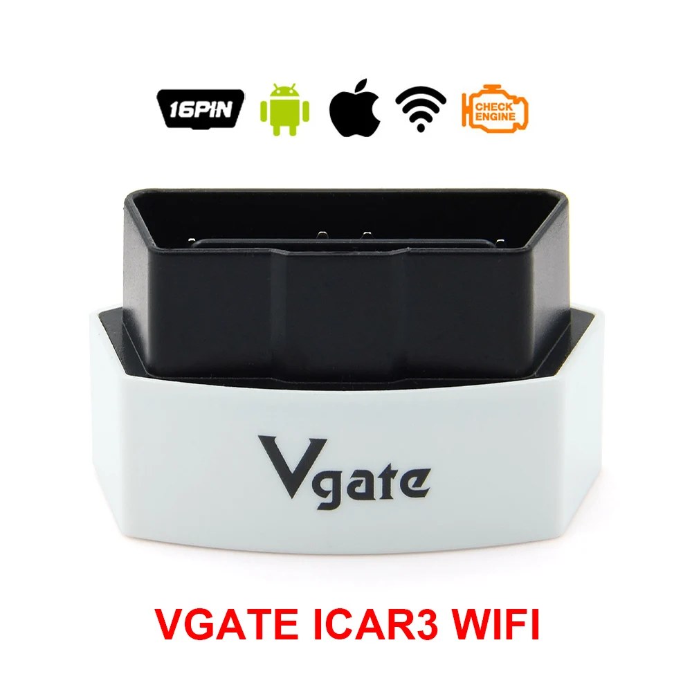 Лучший Vgate iCar3 ELM327 wifi iCar 3 OBDII ELM327 Bluetooth Vgate Диагностический интерфейс OBD для iOS/Android/PC - Цвет: Белый