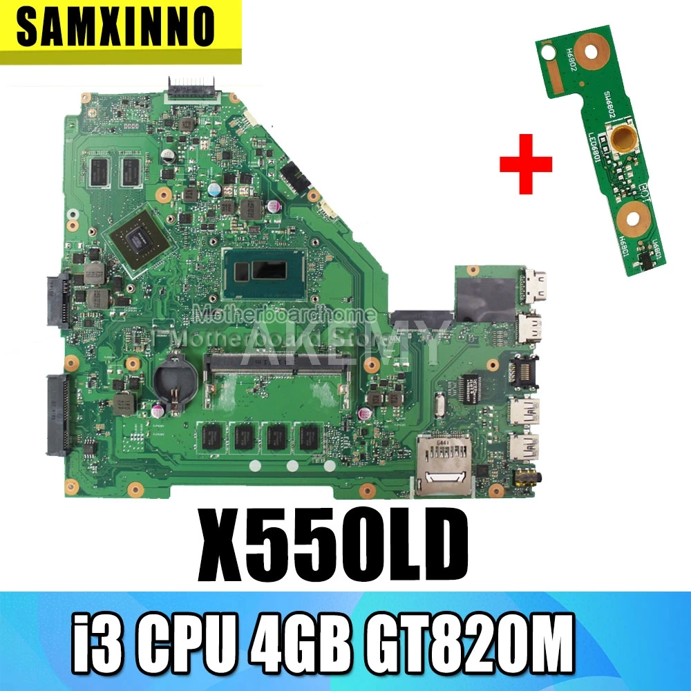 X550LD материнская плата REV2.0 i3 CPU 4 Гб GT820M для For Asus X550L Y581L X552L R510L X550LN X550LC ноутбука