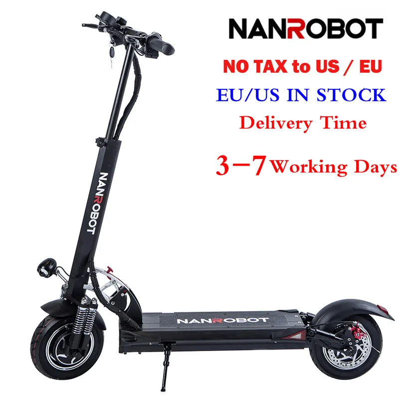 NanRobot D5 + электрический скутер для взрослых 10 ''складной легкий 2000 Вт 52 в 26AH топ