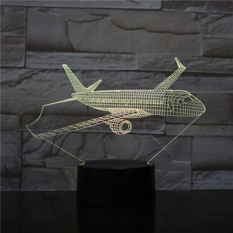 Летательный аппарат самолет светодиодный 3d-ночник 16 цветов меняющая лампа светильник на Хэллоуин акриловая Иллюзия настольная лампа для детей подарок Прямая поставка - Испускаемый цвет: character  5