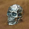 LINSION 925 Sterling Silver High Detail Skull Ring Mens Biker Punk Ring TA50 US Size 7~15 ► Photo 2/6