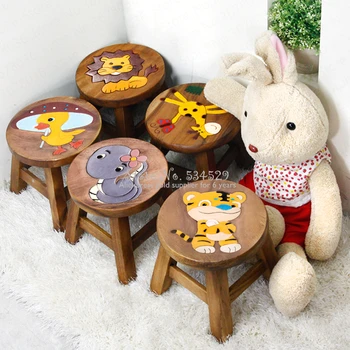

29%baby eating seat dining stool solid wood study desk chair portable creative cartoon children's stool room change shoes stool
