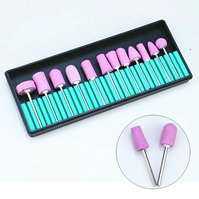 

Manicure Tool 12 Sticks Flint Quartz Wheel Grinding Head Nail Polishing Machine Special Section 2.35 Handle Grinding Head