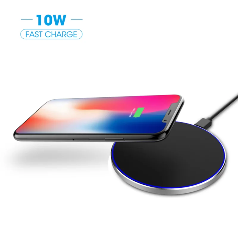 10 Вт Qi Беспроводное зарядное устройство usb type-C Быстрая зарядка для iPhone Xs XR X 8 11 samsung