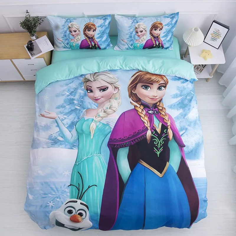 

Disney blue frozen elsa Princess Mickey Mouse Bedding Set Baby Crib Bed 3Pcs Duvet Cover Bedsheet for Baby Boys Girls 0.6m Bed