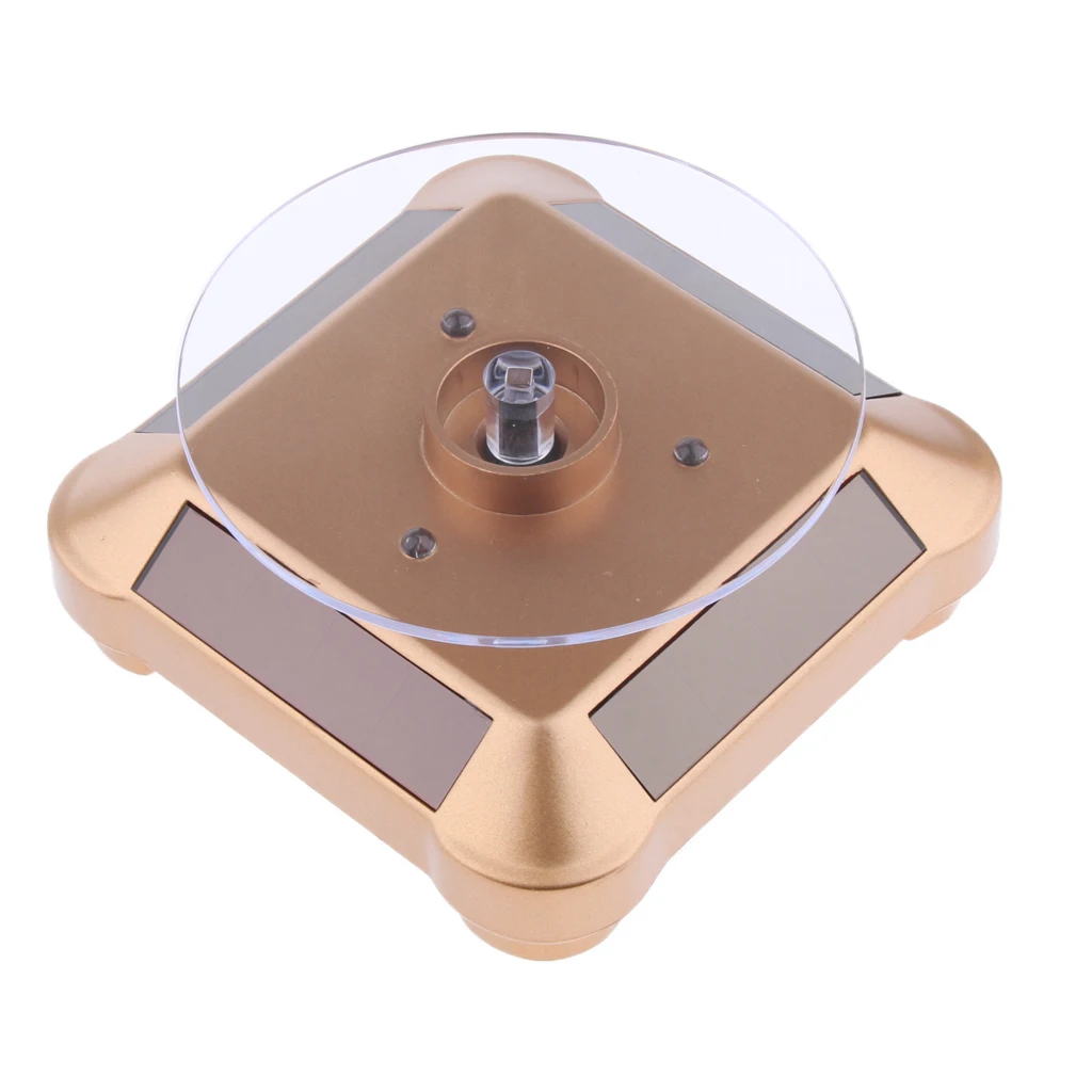 Solar Powered Rotary Display Stand Turn Table Changing Color Lights, helps catch customer's eyes