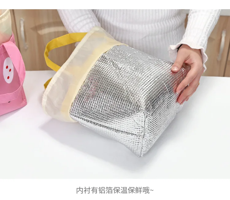 Yan qi Christmas Cartoon Insulated Bento Box Bag Lunch Box Bag Cold Insulation Lunch Bag Lunch Box Bag Hand Thick Lunch Box Bag