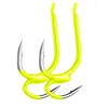 10Pcs Fishing Hook Yellow High-carbon Steel Two Strength Tip Sharp Fighting Hook With Barbed Fish Gear For Sea Fishing Pesca ► Photo 2/5