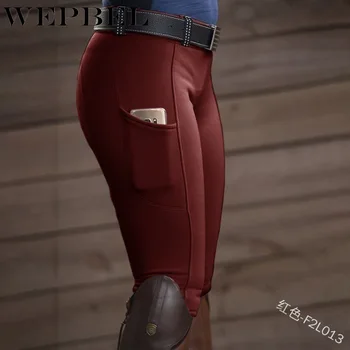 

WEPBEL Women's Pocket Solid Color Tight Pants Cycling Hiking Camping Outdoor Women's Pencil Pants High Waist Sports Skinny Pants