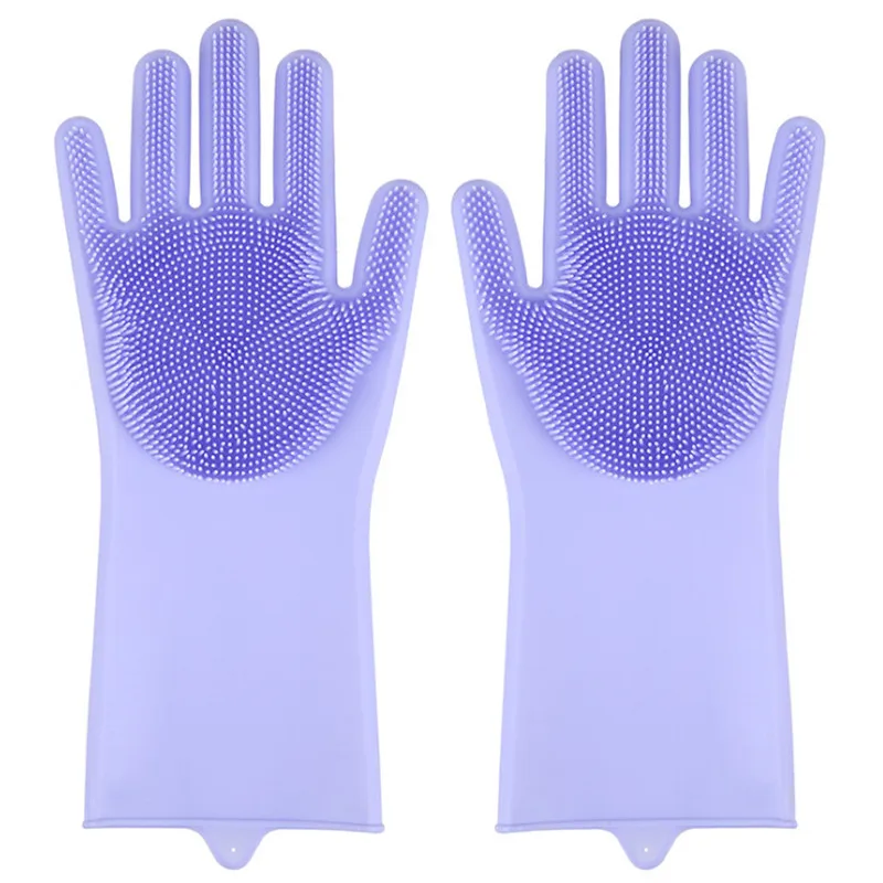 1 Pair Of Kitchen Cleaning Magic Silicone Gloves Household Multifunctional Hand Scrubbing Tool 2PC