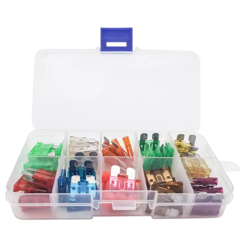

Car-Styling 50Pcs Assortment 5A 10A 15A 20A 30A Car Blade Fuse With Clip Auto Standard Mini Fuse Boat Motorcycle Fuse