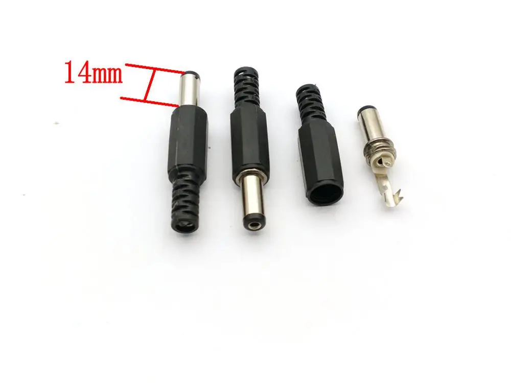 

50/100/1000pcs 5.5mmx2.1mm Male Solder DC Power Barrel Tip Plug Jack Straight Connector