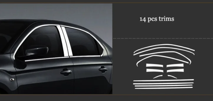 301 5 Нержавеющая сталь окна автомобиля планки для peugeot 301 citroen c-elysee 2012 2013 - Цвет: 301 5