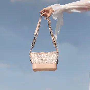 

Advanced color matching small fragrance wind wandering bag female 2019 new fashion single shoulder slung chain bag