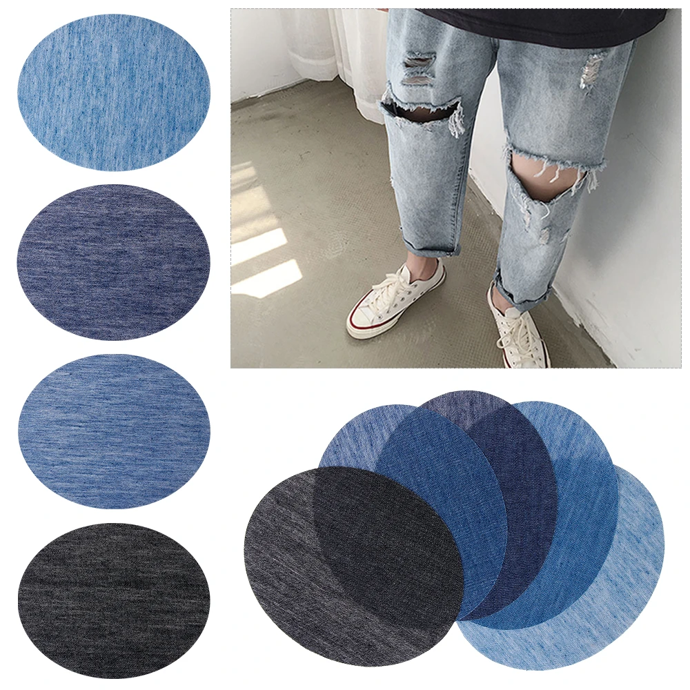 Apparel Oval Applique Sewing Pants Iron-on Fabric Patch Knee Elbow Jeans DIY 