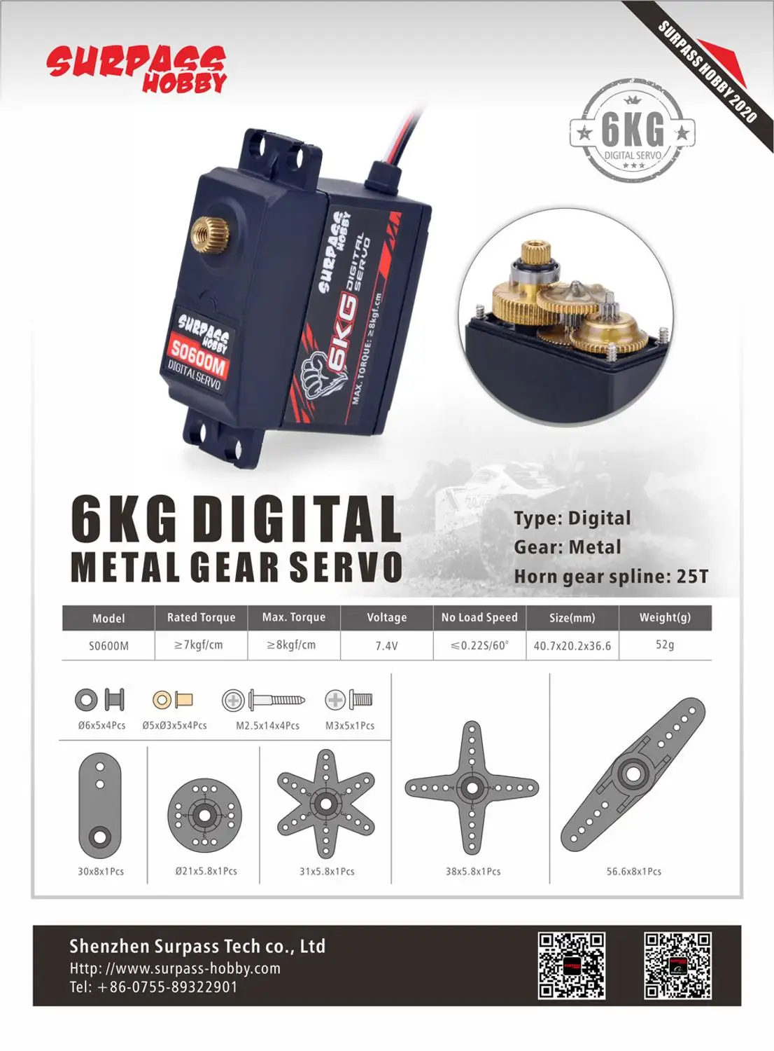 RC автомобиль SERVO Пластик Шестерни 6 кг цифровой сервопривод DC 4 8-6V аэрокамера для
