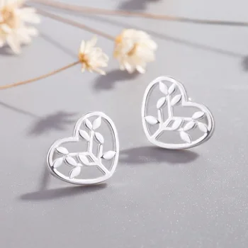 

Fashion Prevent Allergy Heart Shape Leaf Stud Earrings for Women Party Earrings Jewelry Accessories Brincos pendientes A142