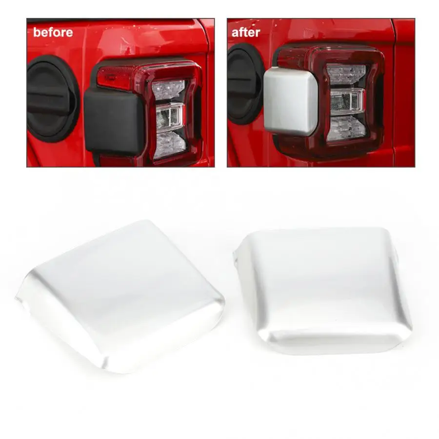 2Pcs Silver Car Tail Light Lamp Trim Cover Decor Accessory Fit for Jeep Wrangler JL 2018+ ABS Material Car-styling | Автомобили и