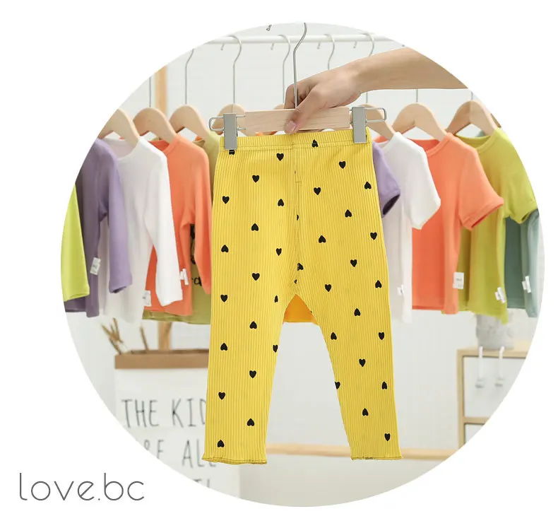 Medium-small Childrenswear Spring Girls Korean-style Casual Trousers Heart Fashion-Style Leggings N183
