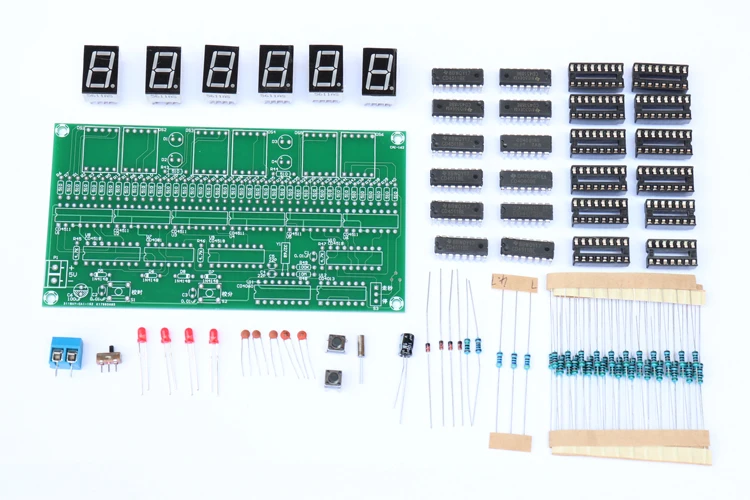 diy electronic kit set 6 bit digital circuit clock production kit Skill contest training materials