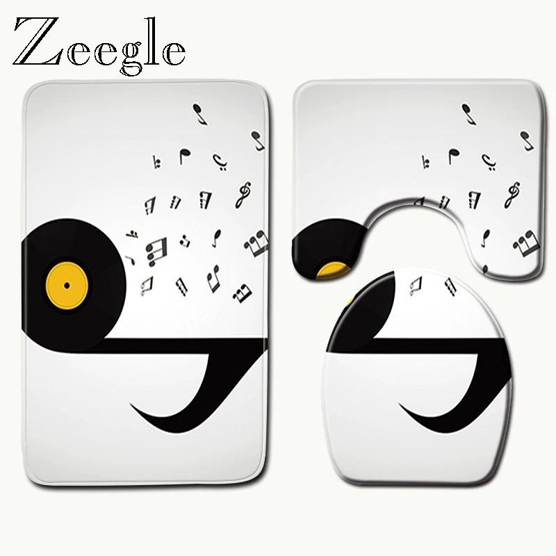 Zeegle 3 шт./компл. Ванная комната коврики для ванной с геометрическими узорами; туалет коврик для ванной нескользящие туалет коврик для душа напольные ковры коврики для ванной комнаты Набор