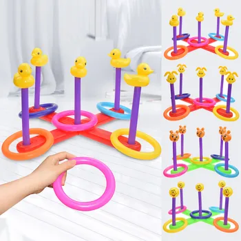 

Kids Children Funny Plastic Hoop Ring Throw Toss Quoits Game Set Indoor Outdoor Garden Backyard Pool Party Boys Girls Gift Toy