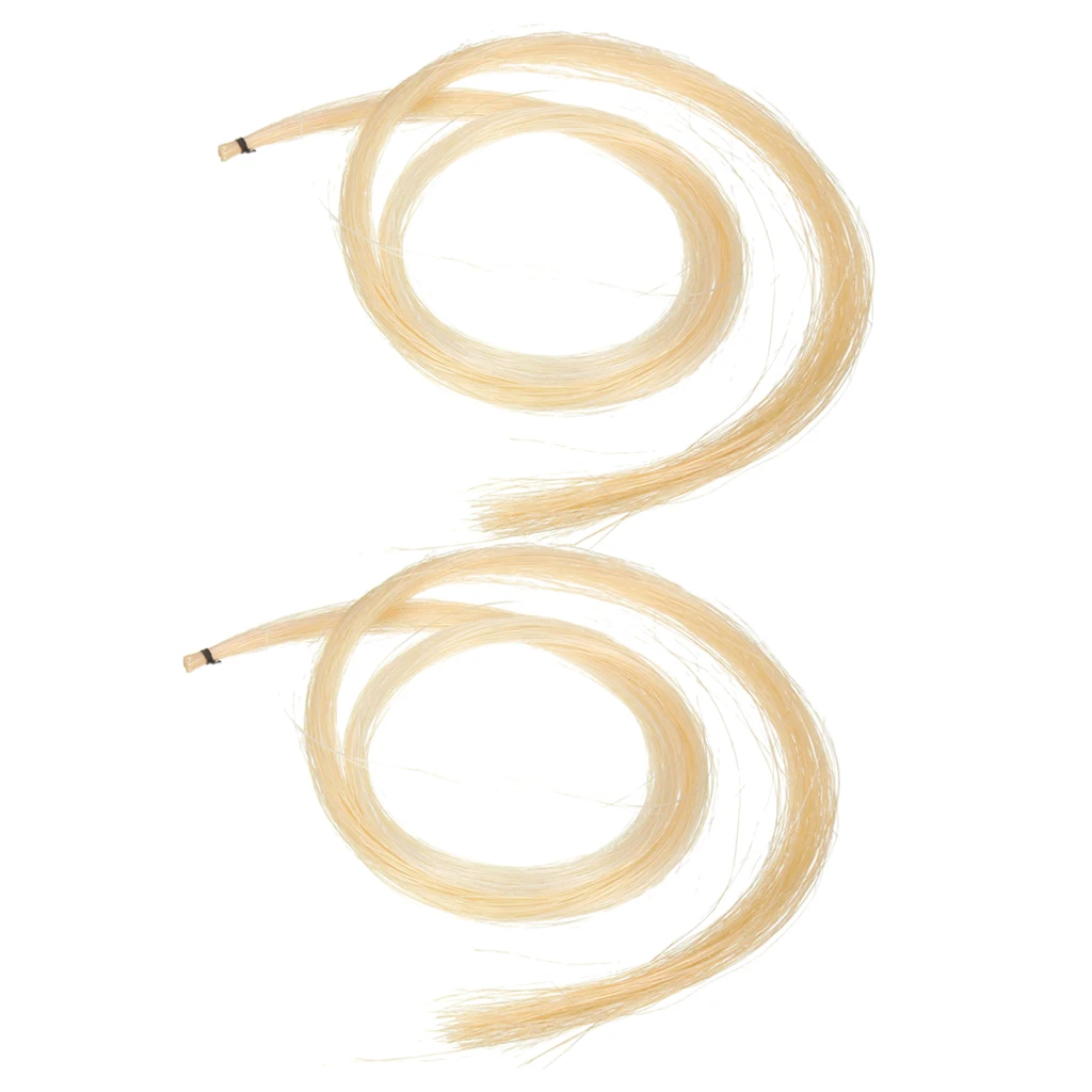 

2 Hanks of Violin Bow Hair White Horse Tail for Violin Viola Cello Bass Bow 30 Inch