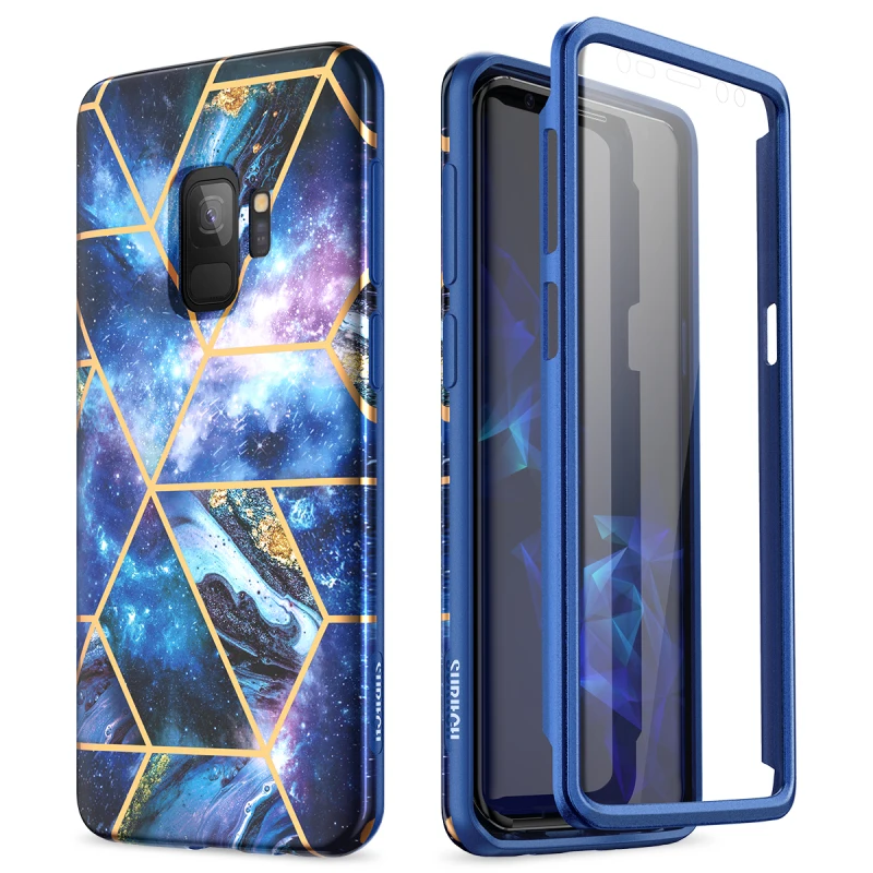 Мягкий чехол для телефона для samsung Galaxy S9 Plus, чехол, блестящий Мраморный бампер, защитный чехол со встроенным экраном, защитный чехол для S9