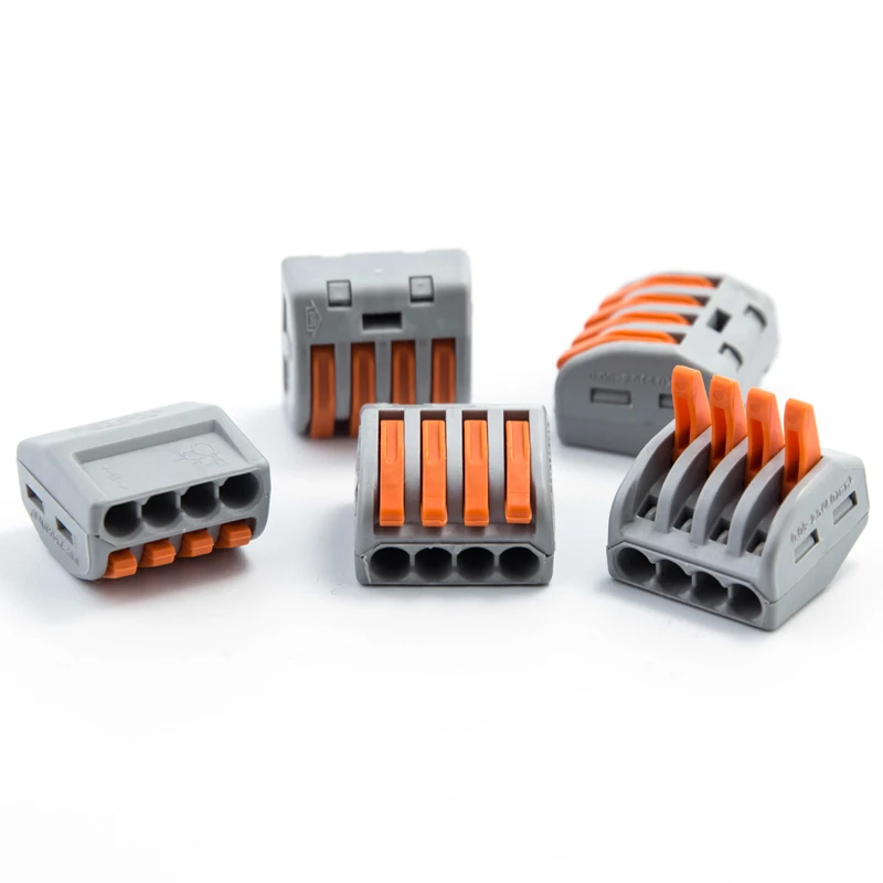 

50/100pcs Universal Cable Connectors Fast Home Compact Connection push in Wiring Terminal Block PCT-214 Splice quick Connector