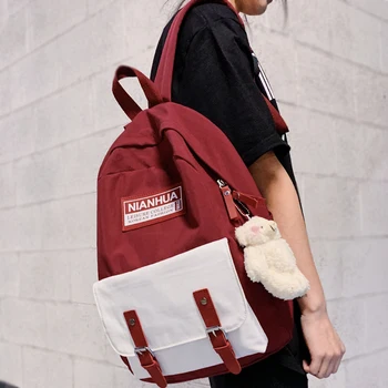 

College Student Ladies Backpack Harajuku Women Female School Bag Cute Book New Fashion Backpack Waterproof Nylon Girl Bag Kawaii