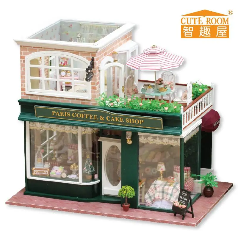 Деревянная игрушка Diy ручной работы дача французский кофе Тур мальчики и девочки