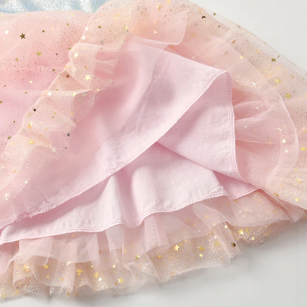 VIKITA Kids Princess Dress for Girls Elegant Pageant Wedding Party Birthday Dress Shiny Sequins for Girl Summer Dresses