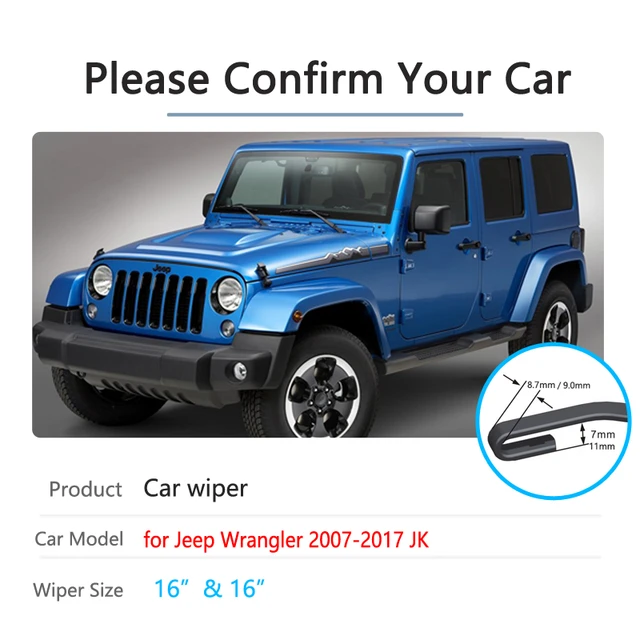 For Jeep Wrangler Jk 2007~2017 Car Wiper Blades Front Window Windscreen  Windshield Wipers Car Accessories 2008 2009 2015 2016 - Windscreen Wipers -  AliExpress