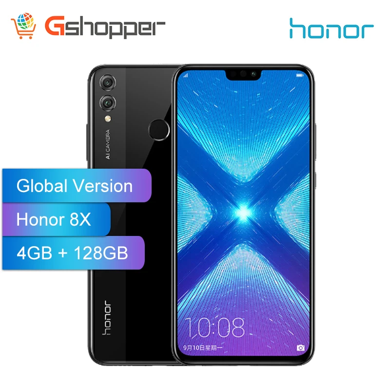 Продажа Глобальная версия Honor 8X4 GB 128GB 6,5 дюймов OTA обновленный смартфон мобильный телефон Android 8,1 Восьмиядерный отпечаток пальца ID