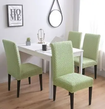 

Jacquard Plain Dining Chair Cover Spandex Elastic Chair Slipcover Case Stretch Chair Cover for Wedding Hotel Banquet