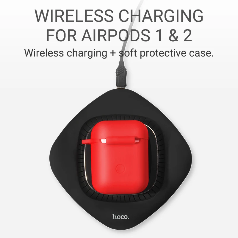 hoco CW22 силиконовый чехол для AirPods беспроводная зарядка защитный от царапин и