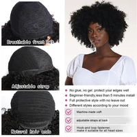 MsSunlight Afro crépus bouclés perruque cheveux humains perruques courtes pour femme cheveux humains 100% naturel 4B 4C cheveux brésiliens perruques pleine Machine 6