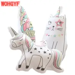 1 шт. милый Rainbow Unicorn кошка мороженое плюшевые подушки дивана подушку украшения дома подарки на день рождения Детские игрушки