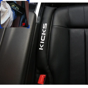 

2pcs Faux Leather Fillers Spacer Filler Slot Plug Car Seat Gap Pad for Nissan Kick Kicks Car Accessories