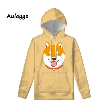 

Sweatshirts 2020 Shiba Inu Print Womens Long Sleeve Hoody Jumper Pullover Top Blouse Women's Sweatshirt Kawaii Clothes Moleton