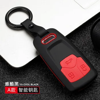 Styling auto In Fibra di Carbonio Cover chiate/telecomando per Audi A4 Nuovo A4L A5 A6L QT S5 S7 Q7 TTS di Protezione chiave Borsette Accessori Auto - Styling auto In Fibra di Carbonio Caso Astuto Della Copertura Per Audi A4 Nuovo A4L