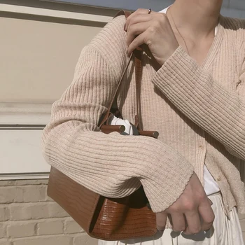 

Korean Leather Shoulder Underarm Bags Handbags for Women 2020 Trend Winter Vintage Large Tote Bags Branded Lady's Hand Bag ins