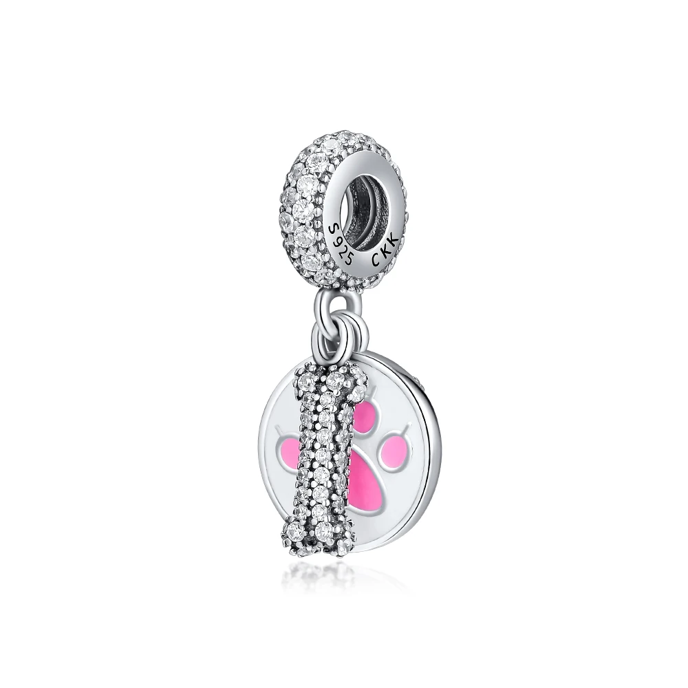 Подходит для Pandora Charms Bracelets I Love My Dog Beads 100% 925 пробы серебро ювелирные изделия