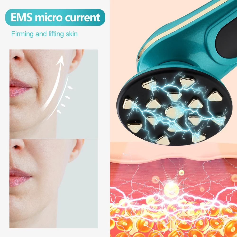 Masażer do twarzy RF EMS Mezoterapia Elektroporacja lifting Urządzenie do pielęgnacji skóry LED Odmładzanie skóry Usuwanie zmarszczek_voghion.com