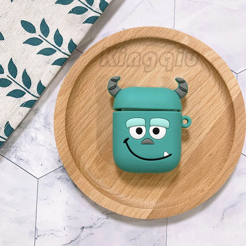 Силиконовый защитный чехол с 3d-изображением животных из мультфильма Airpods с кольцом на палец - Цвет: Suilvan