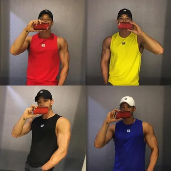 

Men Tank Top Basketball Tops Mesh Material Singlet Quick Dry Ventilate Stringer Tank Top Bodybuilding Multicolor