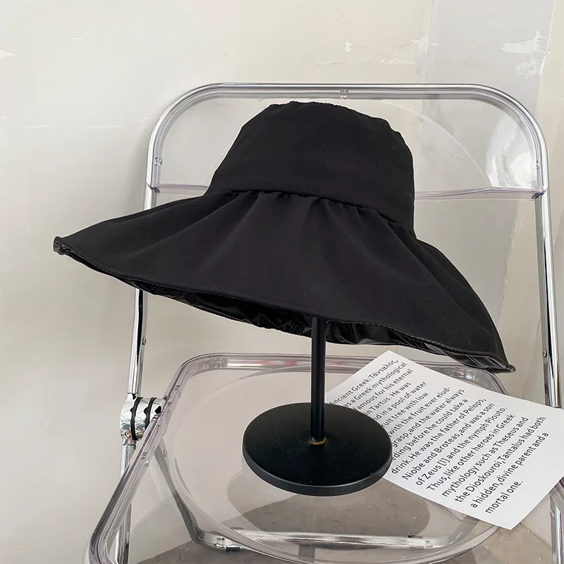 13CM Super Big Large Brim Sun Hats for Women Outdoor Sun Protection Folding  Sun Hat Cap Ladies Beach Visor Hat Panama Buctet Hat