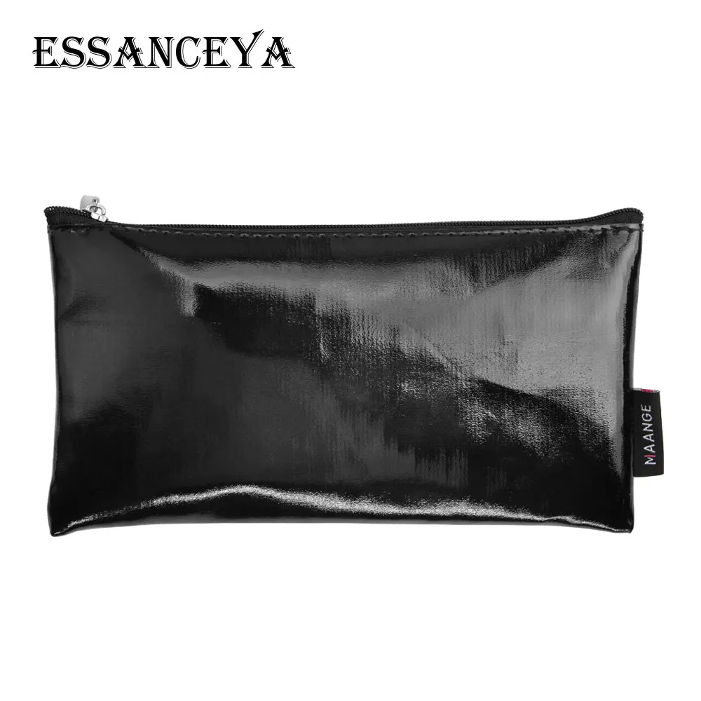 black ESSANCEYA косметичка для макияжа чехол женская обувь на застежке-молнии Make Up Сумки из натуральной кожи, из PU искусственной кожи, несессер, органайзер, хранилище, сумочка, модные мыть дорожные сумки - Цвет: black