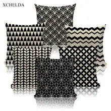 Best Price Cushion Cover Scandinavian Style ikat Print Decorative Linen Throw Pillow Case for Home Decor Sofa Car Seat 45x45 Pillowcase